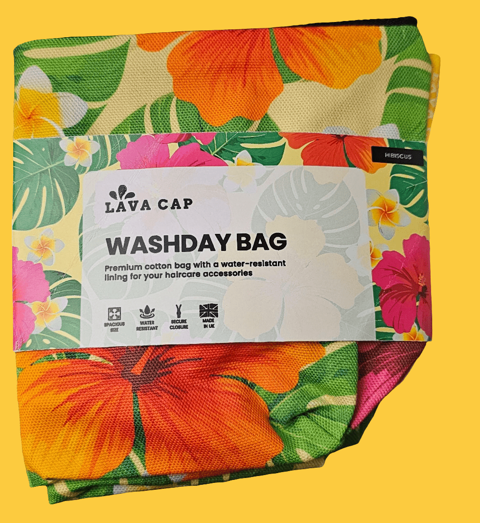 Premium Cotton Washday Bag | Hibiscus - Lava Cap