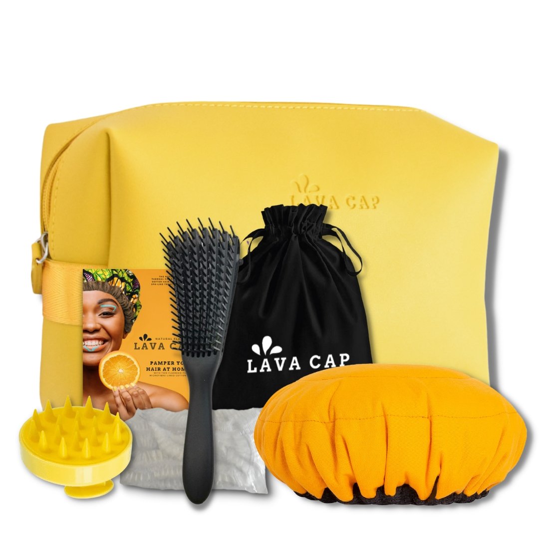 Washday Heat Cap & Washbag Set - Sunflower - Lava Cap