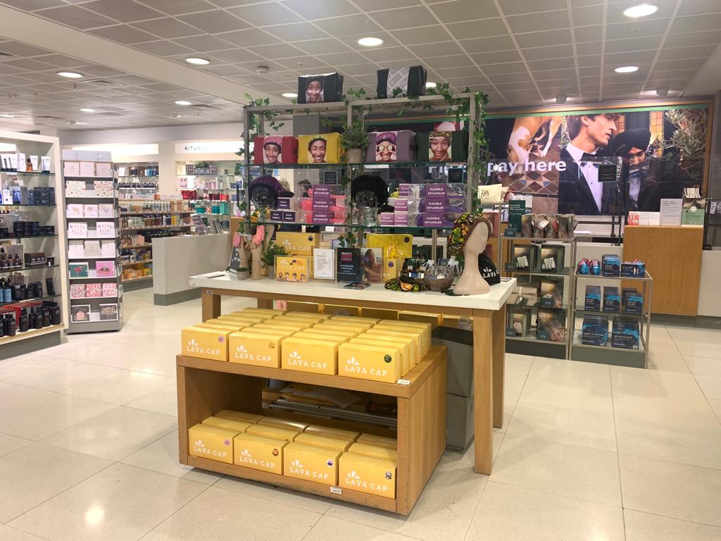 Lava Cap heat cap pop up shop at Pater Jones department store in Chelsea, London