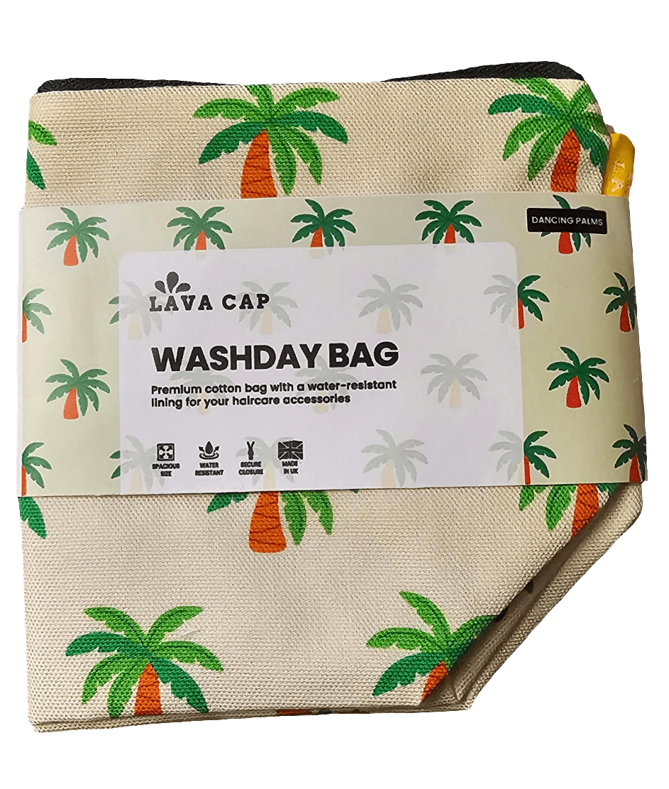 Premium Cotton Washday Bag | Dancing Palms - Lava Cap