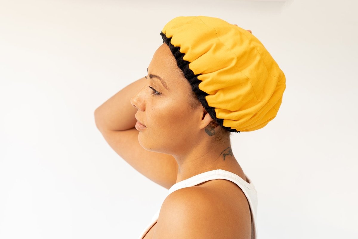 Amber Pop Lava Cap + Lemon Scalp Massager | Hot Conditioning Steamer Cap Kit - Lava Cap