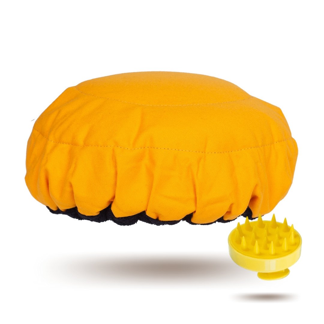 Amber Pop Lava Cap + Lemon Scalp Massager | Hot Conditioning Steamer Cap Kit - Lava Cap