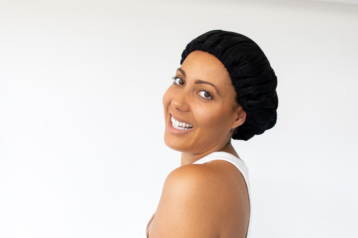 Black Onyx Lava Cap + Palm Pebble | Hot Conditioning Steamer Cap Kit - Lava Cap