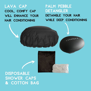 Black Onyx Lava Cap + Palm Pebble | Hot Conditioning Steamer Cap Kit - Lava Cap