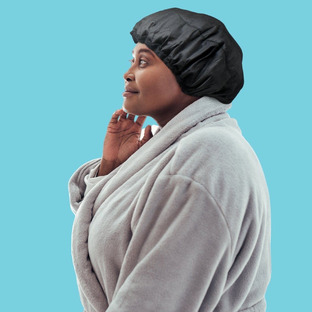 Black Onyx Lava Cap + Scalp Massager | Hot Conditioning Steamer Cap Kit - Lava Cap