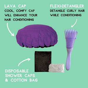 Purple Jacaranda Lava Cap + Flexible Detangler | Hot Conditioning Steamer Cap Kit - Lava Cap