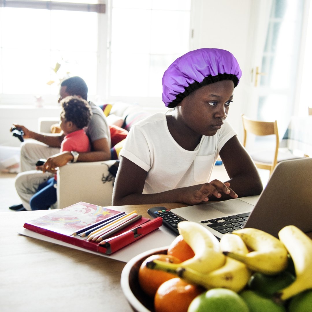 Purple Jacaranda Lava Cap MINI + Flexible Detangler | Hot Conditioning Steamer Cap Kit for Kids - Lava Cap