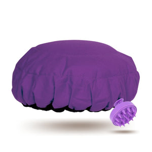 Purple Jacaranda Lava Cap + Purple Scalp Massager | Hot Conditioning Steamer Cap Kit - Lava Cap