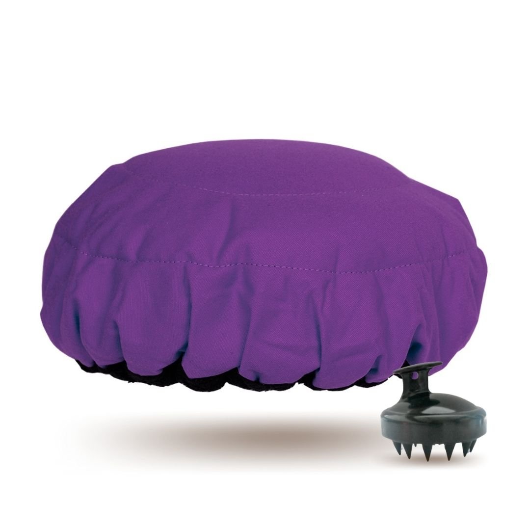 Purple Jacaranda Lava Cap + Scalp Massager | Hot Conditioning Steamer Cap Kit - Lava Cap