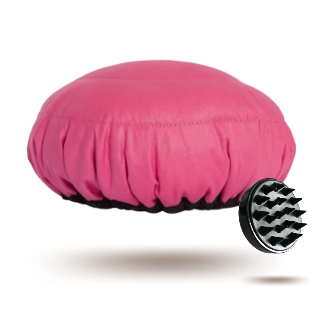 Retba Rose Lava Cap + Scalp Massager | Hot Conditioning Steamer Cap Kit - Lava Cap