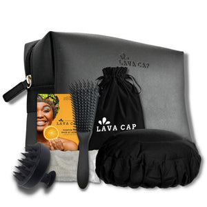 Washday Heat Cap & Washbag Set - Onyx Coal - Lava Cap