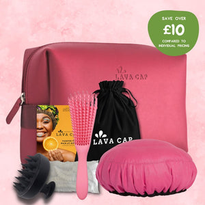 Washday Heat Cap & Washbag Set - Retba Fuscia - Lava Cap