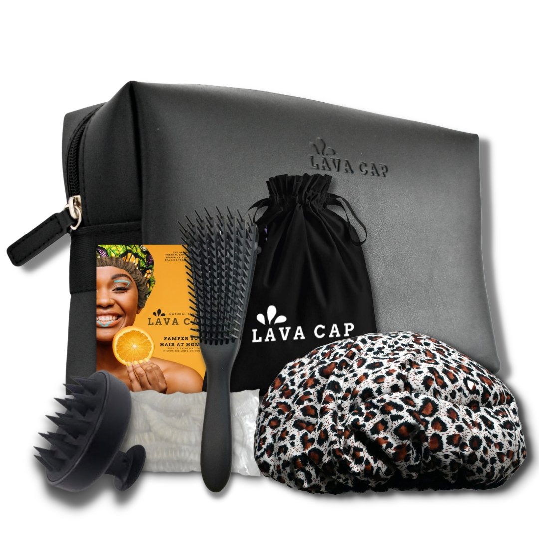 Washday Heat Cap & Washbag Set - Safari Coal - Lava Cap