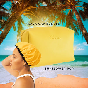 Washday Heat Cap & Washbag Set - Sunflower - Lava Cap